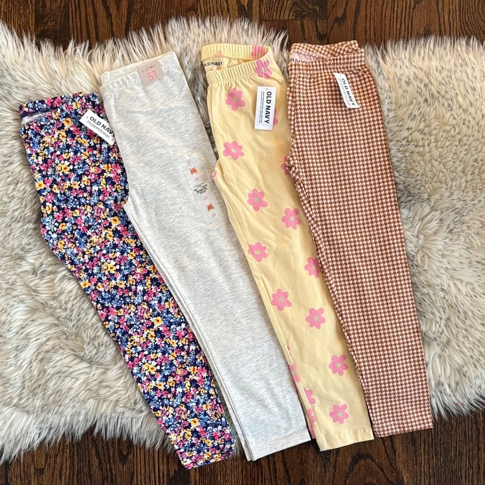 5T NWT 4 Set of Toddler Girl Leggings Pants Bundle